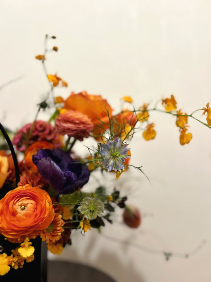 Fortune Bag Flower Basket - Orange