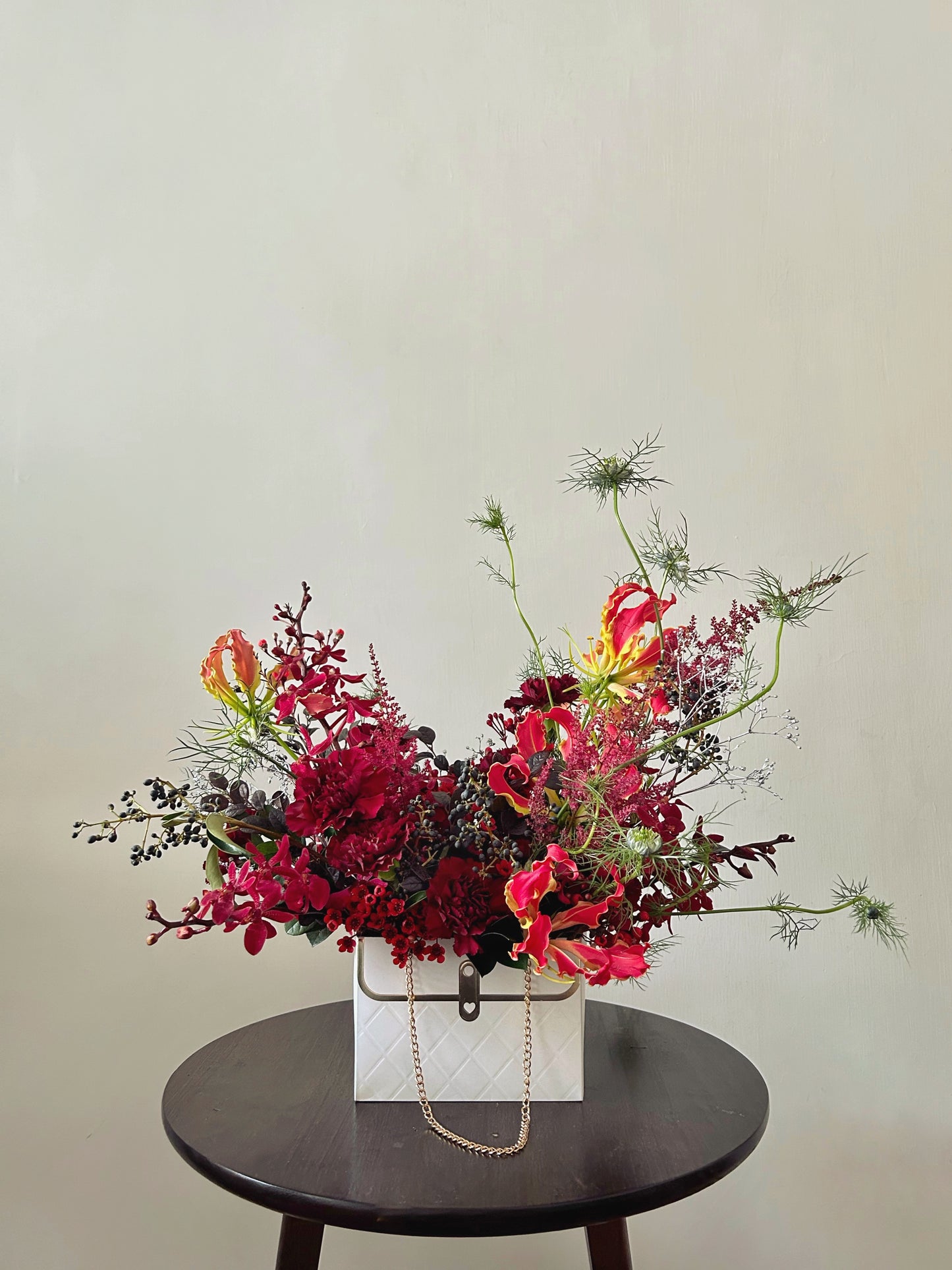 Fortune Bag Flower Basket - Red