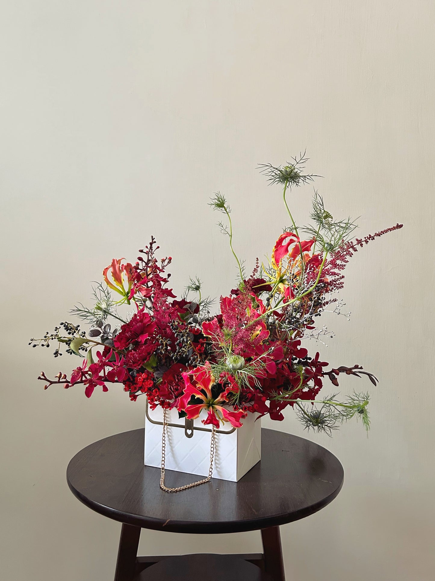Fortune Bag Flower Basket - Red