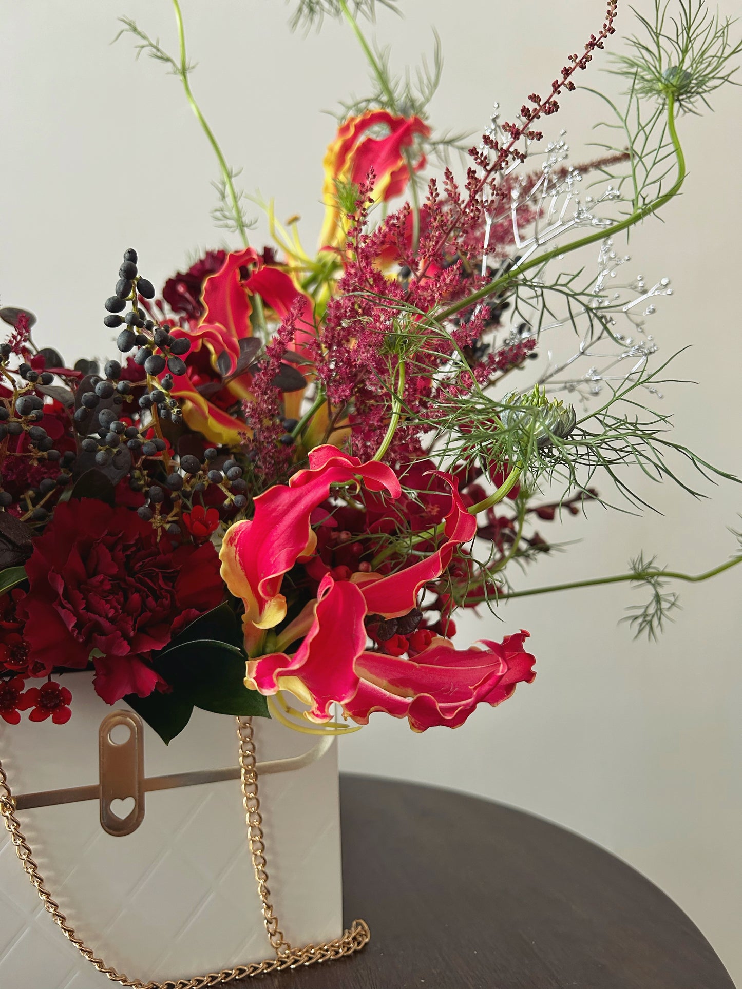 Fortune Bag Flower Basket - Red