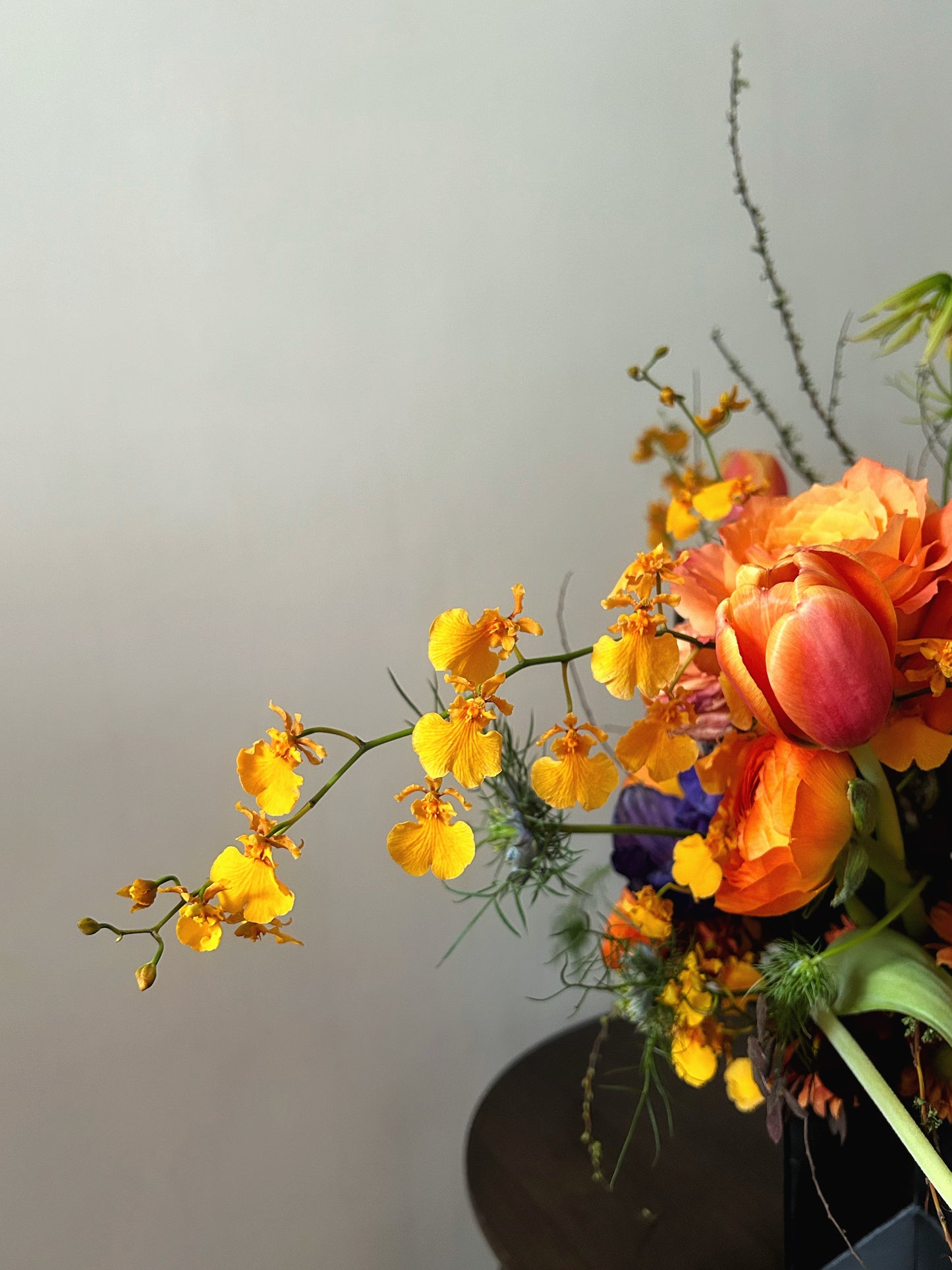 Fortune Bag Flower Basket - Orange